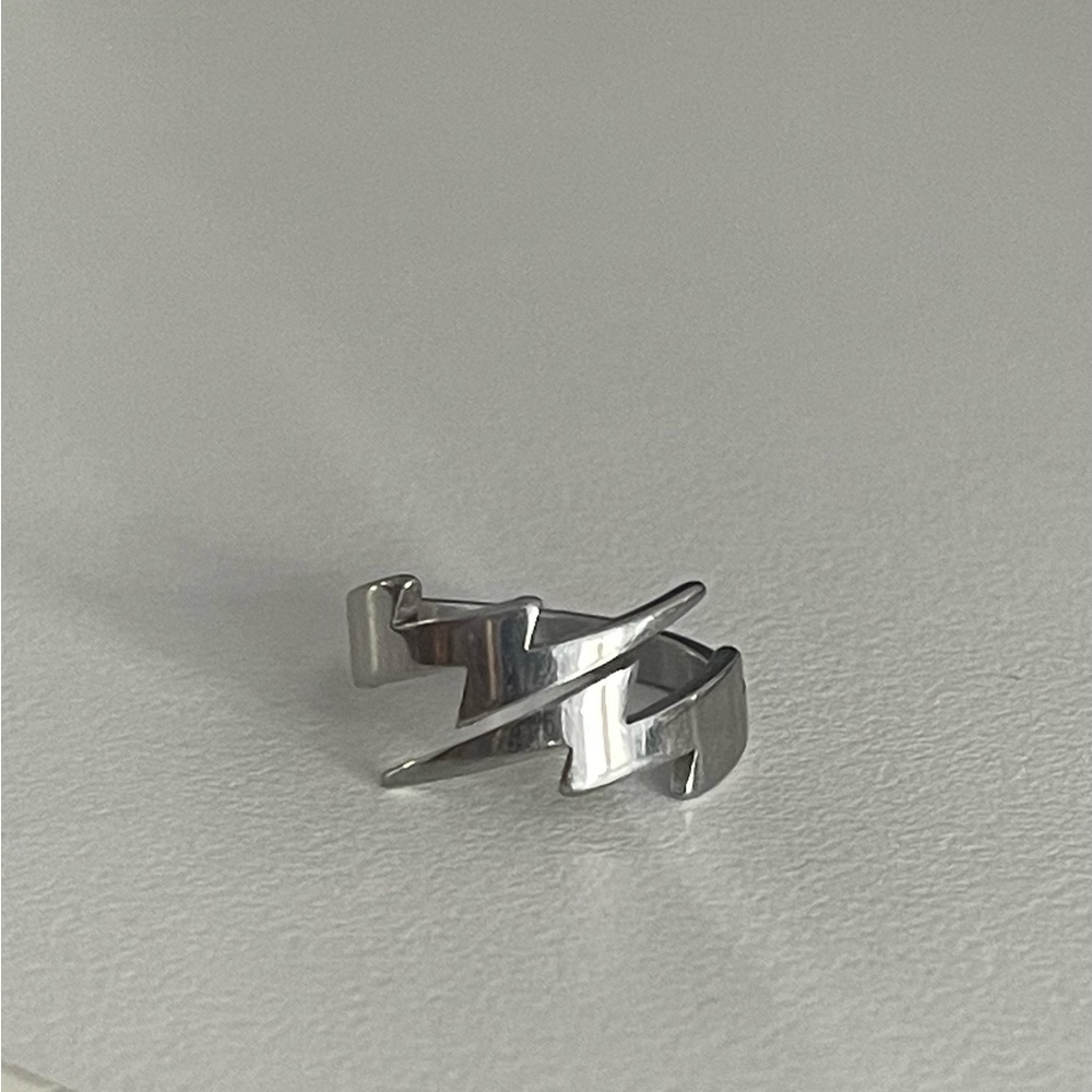 Silver Lightning Bolt Ring - image 3